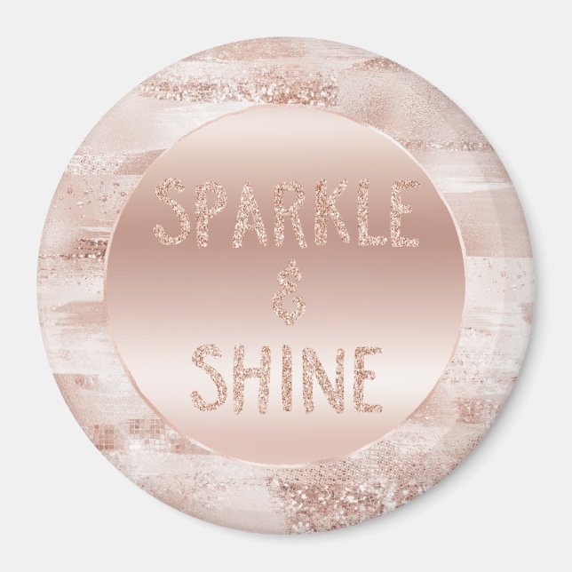 Pink Blush Glitzy Glitzer Sparkline Magnet (Vorne)