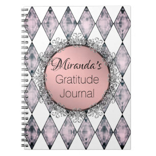 Pink Blush Harlequin Personalisierte Dankbarkeit Notizblock