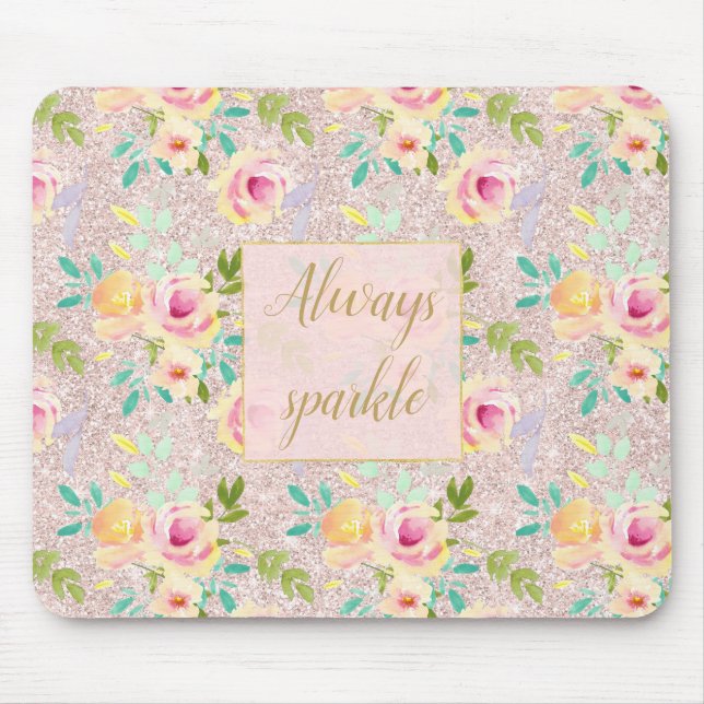 Pink Blush Imitate Glitzer Sparkor Mousepad (Vorne)