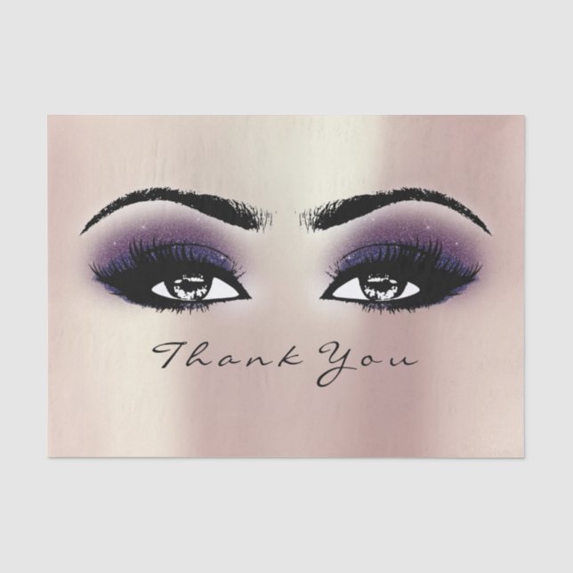 Pink Blush Lila Blush Metallic Danke für Ihre Auge Seidenpapier (Vorderseite)