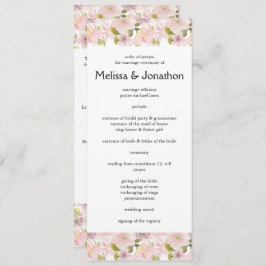 Pink Blush Magnolia Blumenzettel Programm