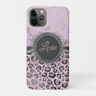 Pink Blush Marmor Glittery Leopard individuell anp Case-Mate iPhone Hülle