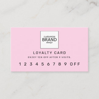 Pink Blush Modern Logo Carte de fidélité professio