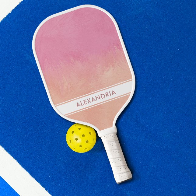Pink Blush Peach Stilvoll Dreamy Abstrakt Chic Nie Pickleball Schläger (Von Creator hochgeladen)