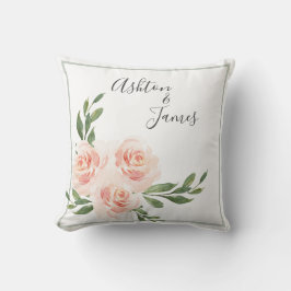 Pink Blush Romantische Namen Keepake Hochzeit Kissen