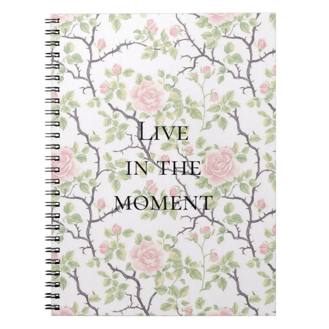 Pink Blush Rose Floral Notizblock (Vorderseite)