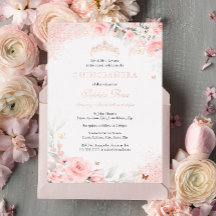 Pink Blush Rosen Butterfly Silver Quinceanera