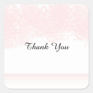 Pink Blush Vielen Dank Quadratischer Aufkleber