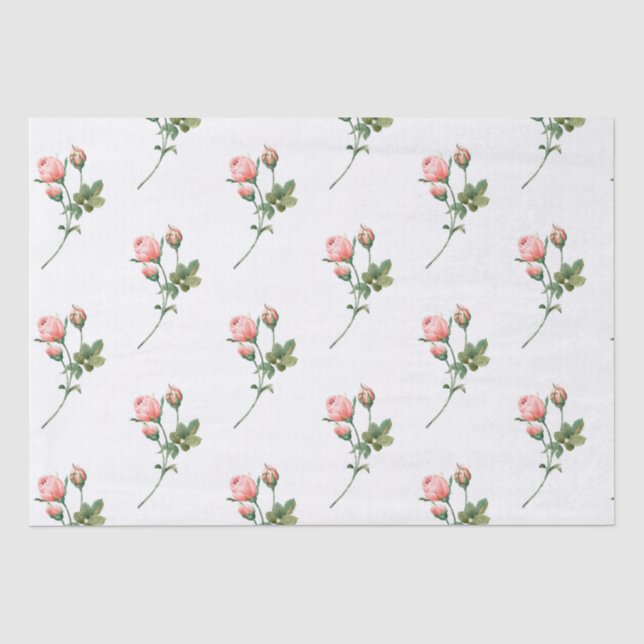 Pink Blushing Rose Small Business Packaging Seidenpapier (Vorderseite)