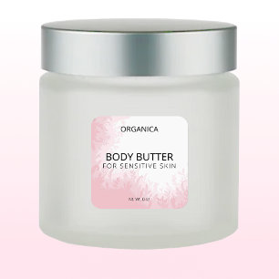 Pink-Body-Butter-Etiketten für empfindliche Haut Quadratischer Aufkleber