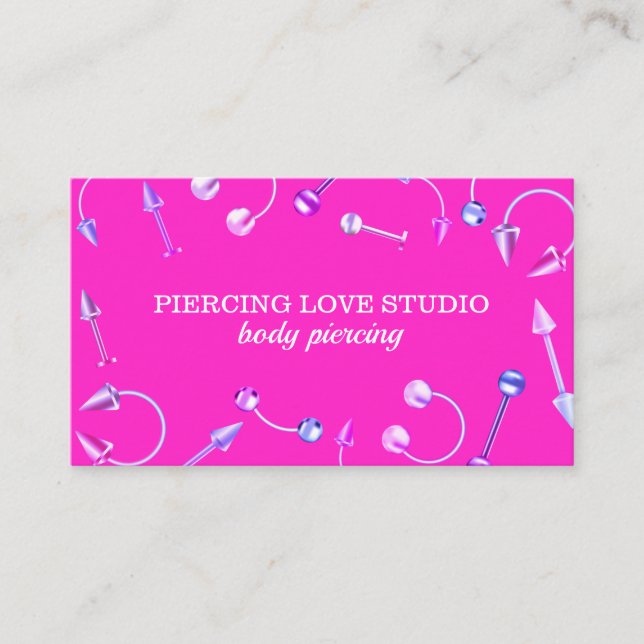 Pink Body Juwelier Handwerk Piercing Visitenkarte (Vorderseite)