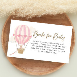 Pink Boho Bear Baby Shower Books for Baby Begleitkarte