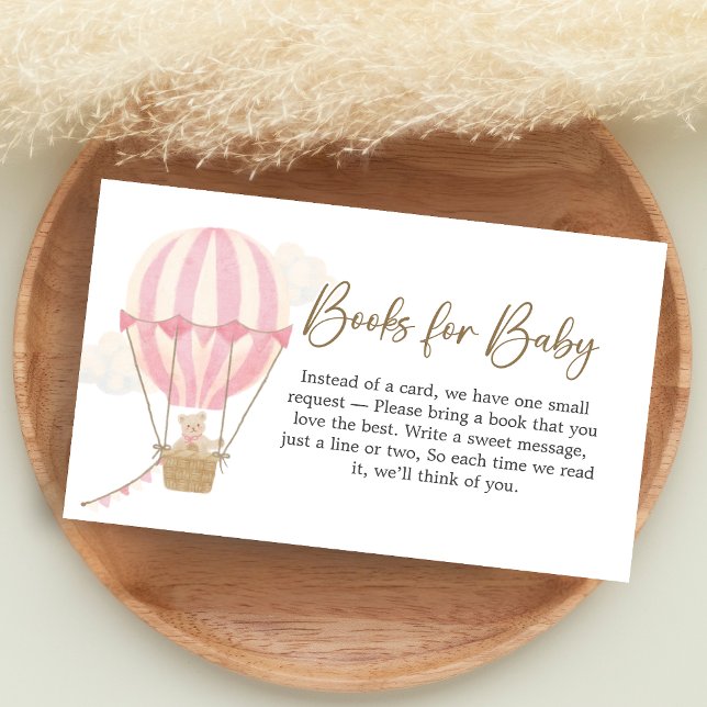 Pink Boho Bear Baby Shower Books for Baby Begleitkarte (Oh Baby Bear Baby Shower Books for Baby)