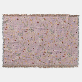 Pink Boho Bloral Throw Blanket Decke