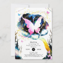 Pink Boho Butterfly Geburtstag