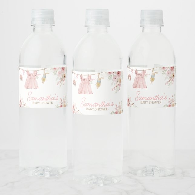 Pink Boho Clothesline Babydusche (Flaschen)