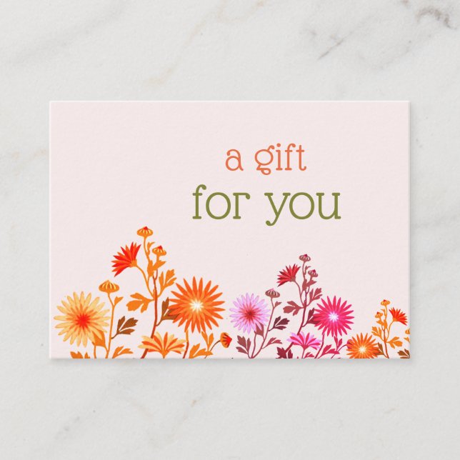 Pink Boho Country Floral Carte de visite (Devant)