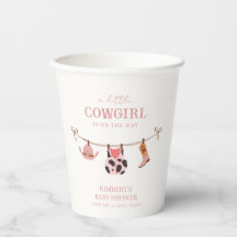 Pink Boho Cowgirl Clothesline Cowhide Babydusche