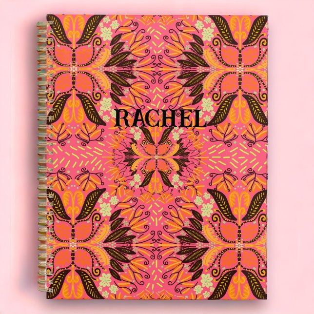 Pink Boho Custom Journal Planer (Customize this journal planner for any person. Great gift idea.)