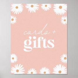 Pink Boho Daisy Geburtstagsparty Karten und Gesche Poster