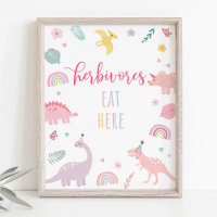Pink Boho Dinosaurier Herbivores Geburtstagszeiche