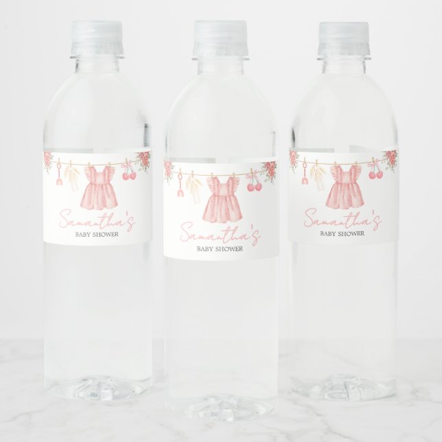 Pink Boho Floral Baby Dusche (Flaschen)
