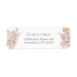 Pink Boho Floral Rücksendeadresse