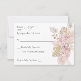 Pink Boho Floral UAWG RSVP Karte