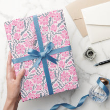 Pink Boho Mitte Jahrhundert Modernes Blumenmuster