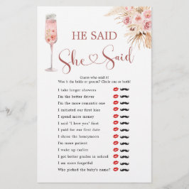 Pink Boho Petals und Prosecco sagte sie