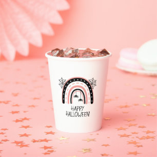 Pink Boho Rainbow Halloween Pappbecher