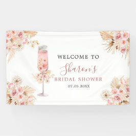 Pink Boho Rose Soiree Brautparty Grosses Banner