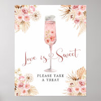 Pink Boho Rose Soiree Liebe ist Sweet Sign
