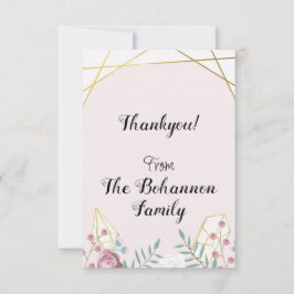 Pink Boho Style Dankeskarte