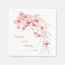 Pink Boho Wasserfarbe Blume Ihre Namen Hochzeit