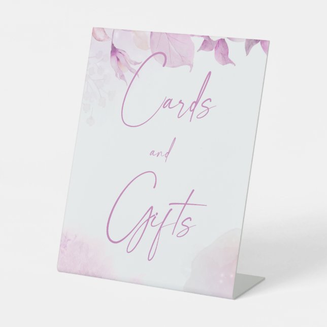 Pink Boho Wedding Cards & Gifts Pedestzeichen Sockelschild (Vorderseite)