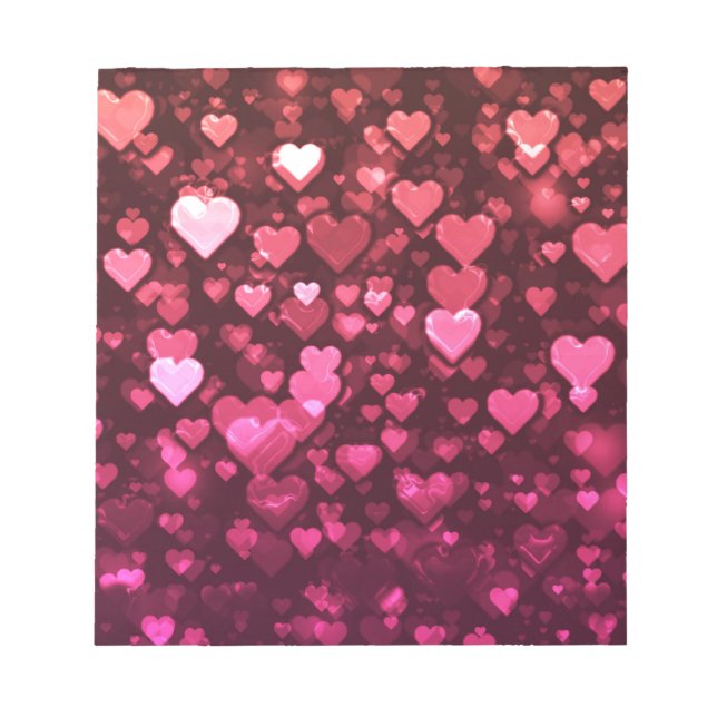 Pink Bokeh Hört digitales Hintergrundbild Notizblock (Vorderseite)