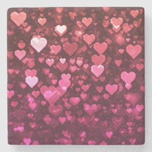 Pink Bokeh Hört digitales Hintergrundbild Steinuntersetzer