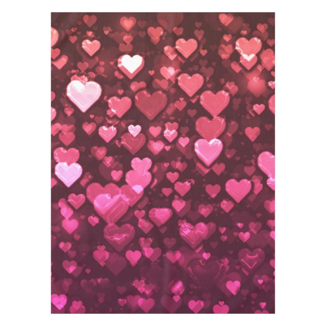 Pink Bokeh Hört digitales Hintergrundbild Tischdecke (Vorderseite)