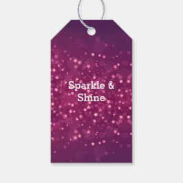 Pink Bokeh Stars Geschenkanhänger