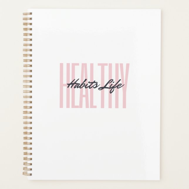 Pink Bold Gesunde Habits Life Planner Planer (Vorderseite)