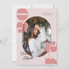 Pink Bold Typografy Class of 2024 Abschluss Einladung