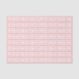 Pink Bone Inlay Floral Border Decoupage Paper Seidenpapier