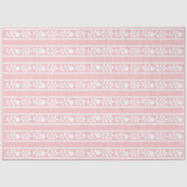 Pink Bone Inlay Floral Border Decoupage Paper Seidenpapier