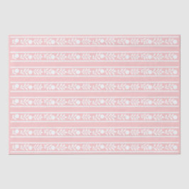 Pink Bone Inlay Floral Border Decoupage Paper Seidenpapier