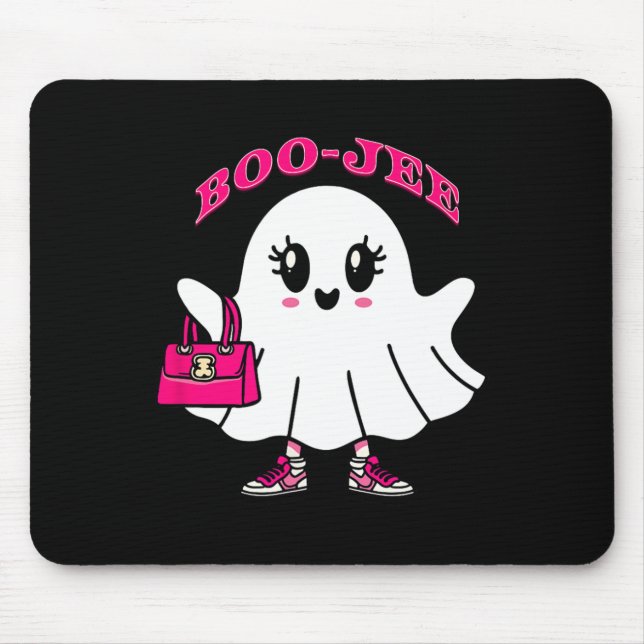 Pink Boo-jee Funny Ghost Halloween Mousepad (Vorne)