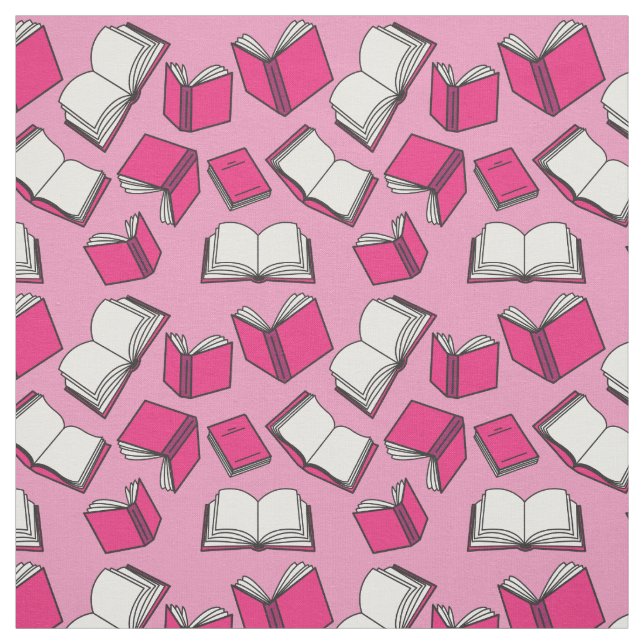 Pink Books Pattern Niedlich Book Reader Muster Stoff (Muster)