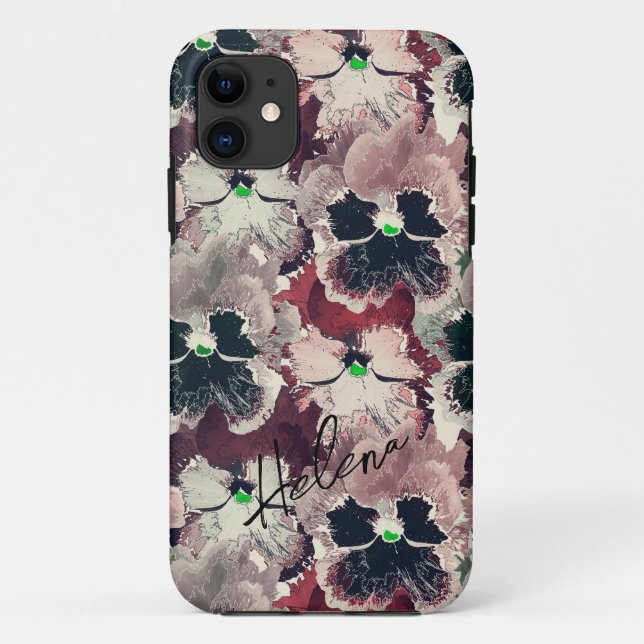 Pink, bordeauxfarbene Blume Case-Mate iPhon iPhone Hülle (Rückseite)