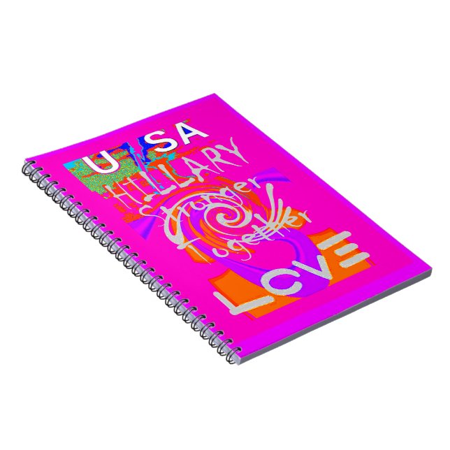Pink Borded Hillary Inspiration Art Print Notizblock (Rechte Seite)