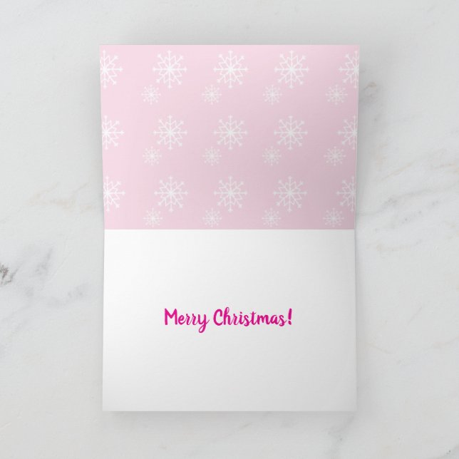 Pink Border Collie Weihnachtskarte Karte (Innenseite)